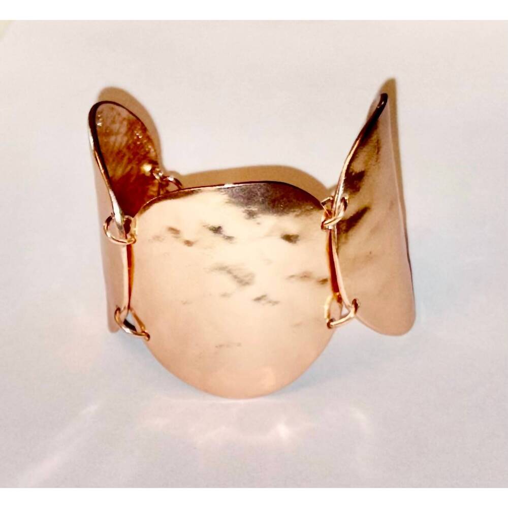 NEW KARINE SULTAN women's large disk bracelet in rose gold